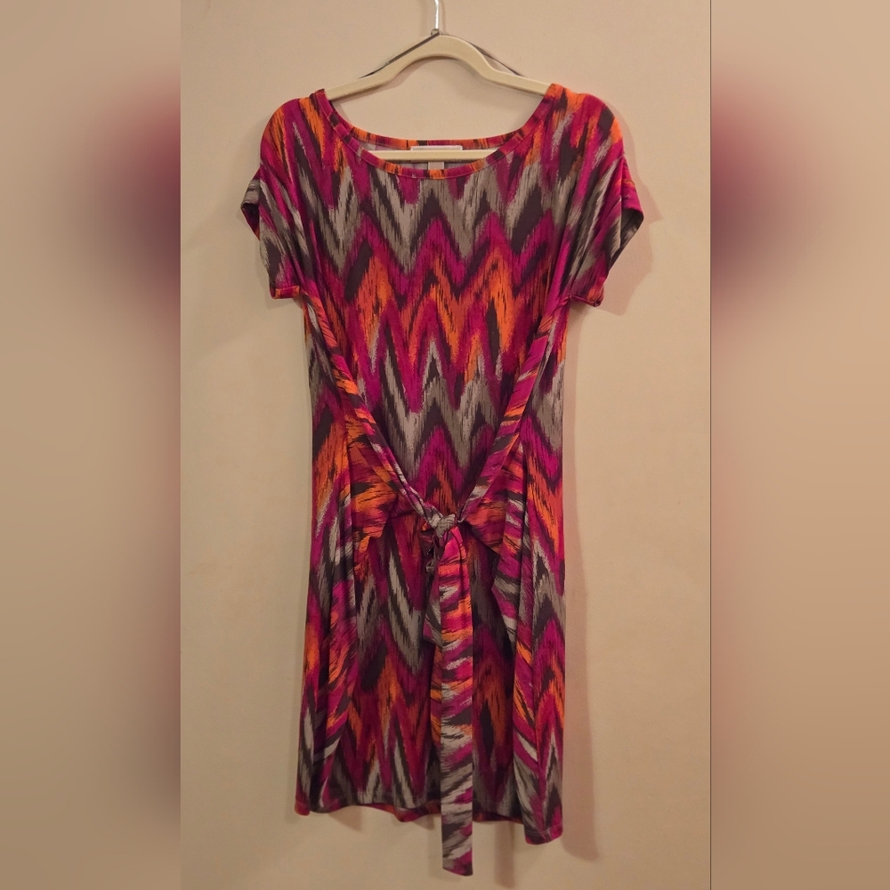 Michael Kors Wrap Tie Chevron Dress - Knee-length - Size M